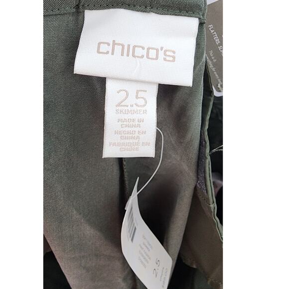 New NWT Chico's Soft Tencel Skimmer Pant In Evergreen Size 2.5 The Ultimate Fit - Picture 11 of 13